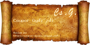 Csupor Győző névjegykártya